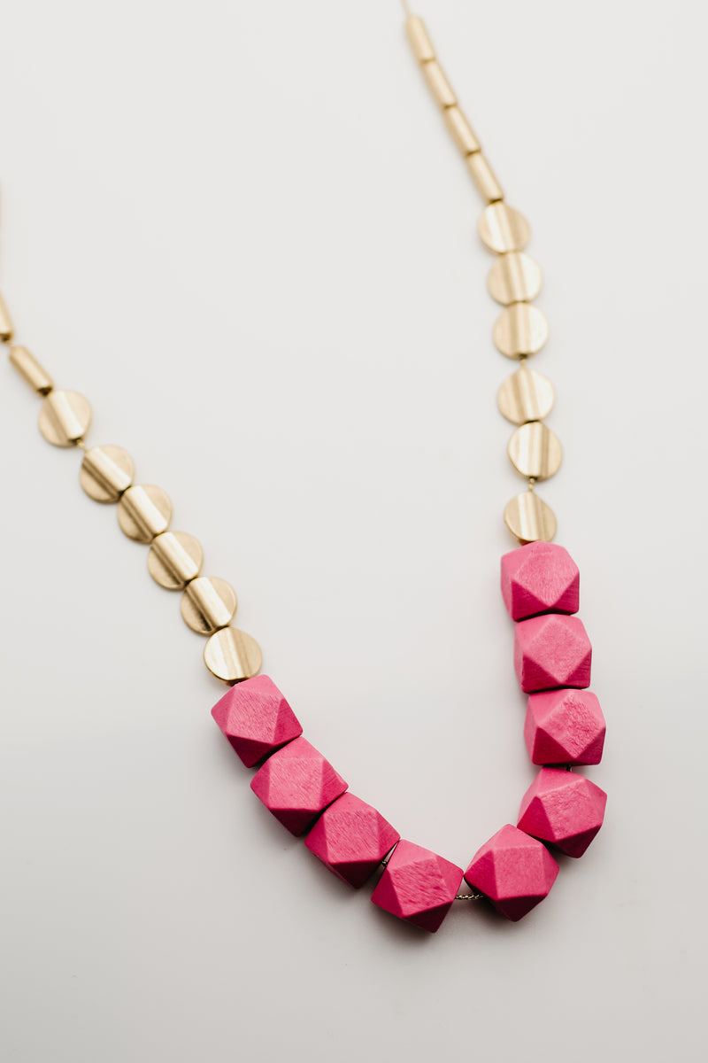 The Fatima Wood Bead Necklace