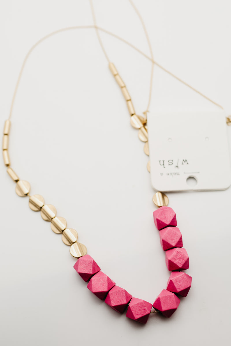 The Fatima Wood Bead Necklace