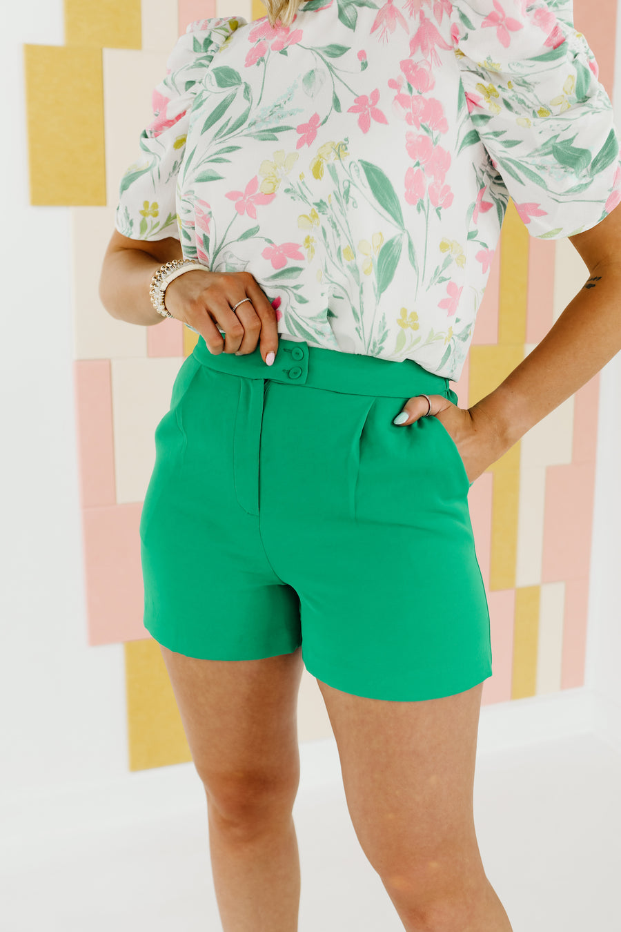 The Alana Double Button Shorts - FINAL SALE