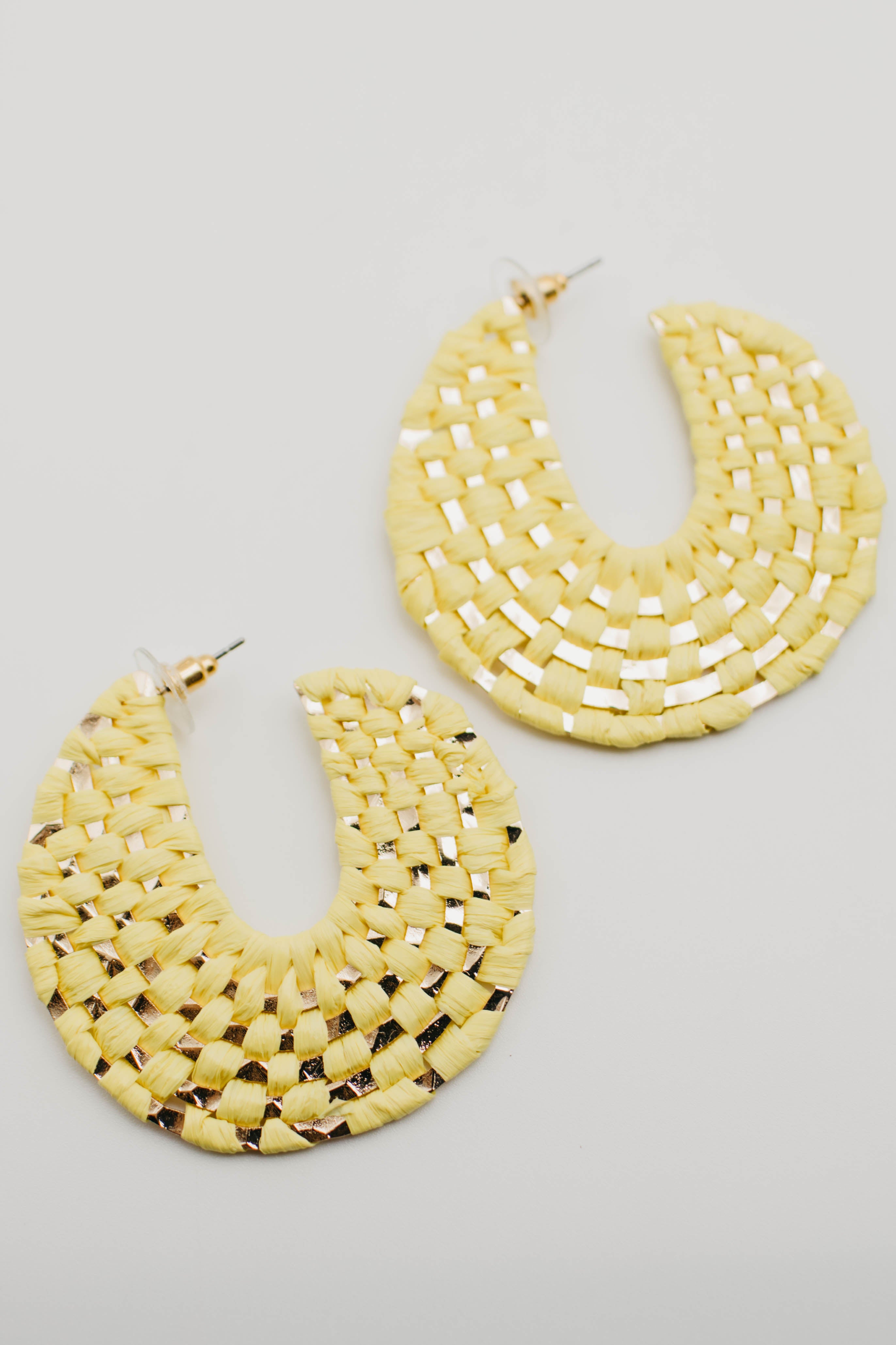 The Gertie Woven Rattan Hoop Earring