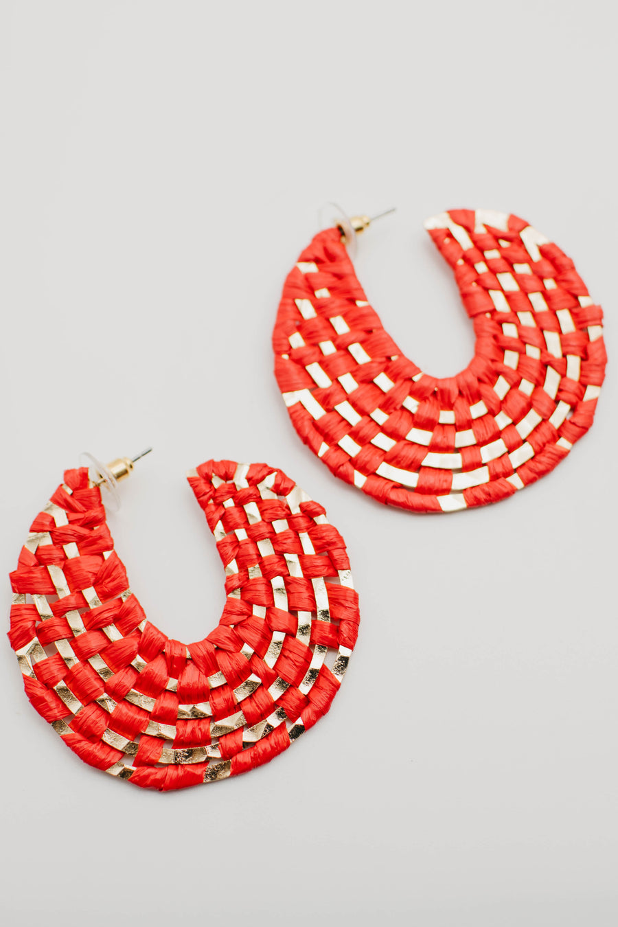 The Gertie Woven Rattan Hoop Earring