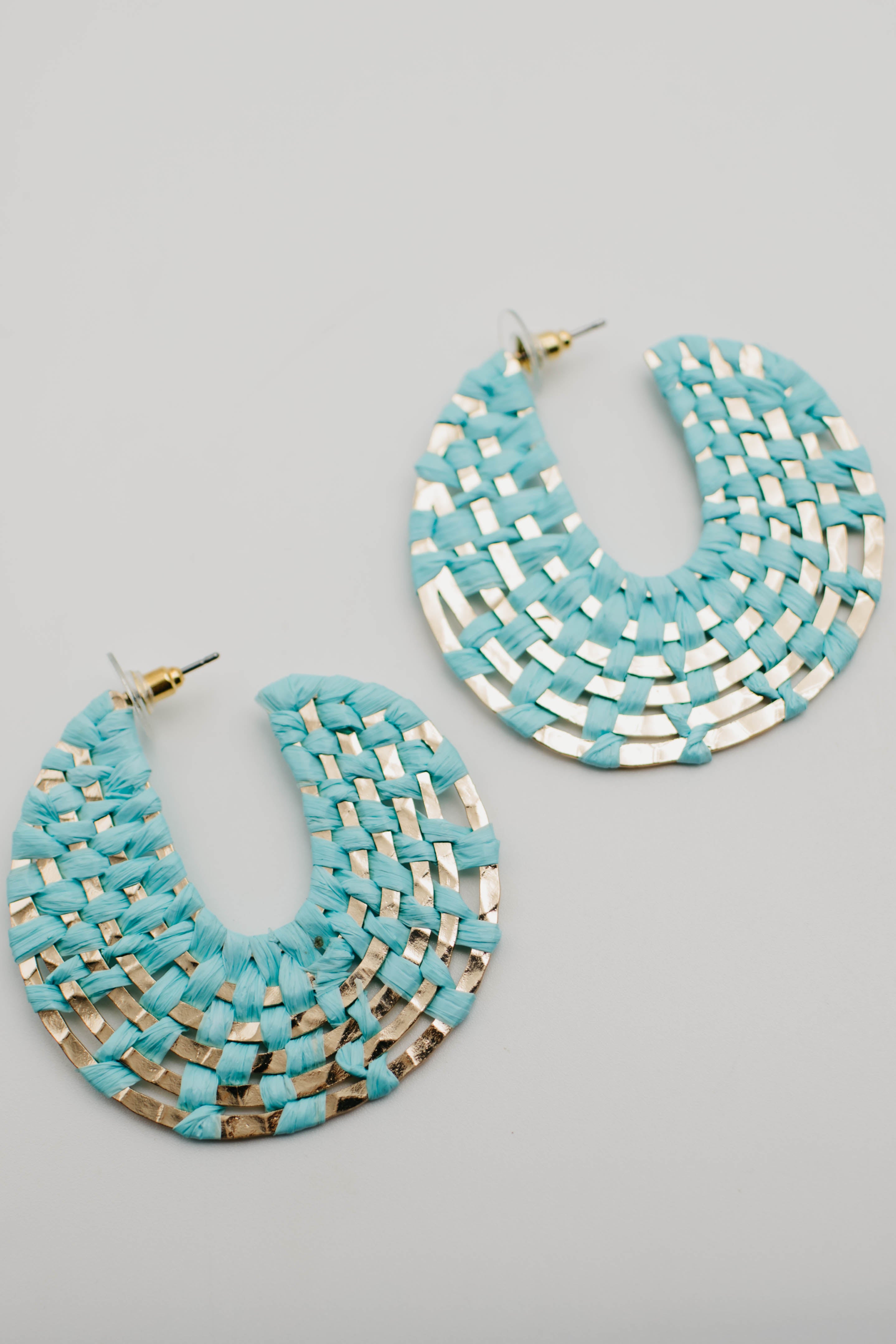 The Gertie Woven Rattan Hoop Earring