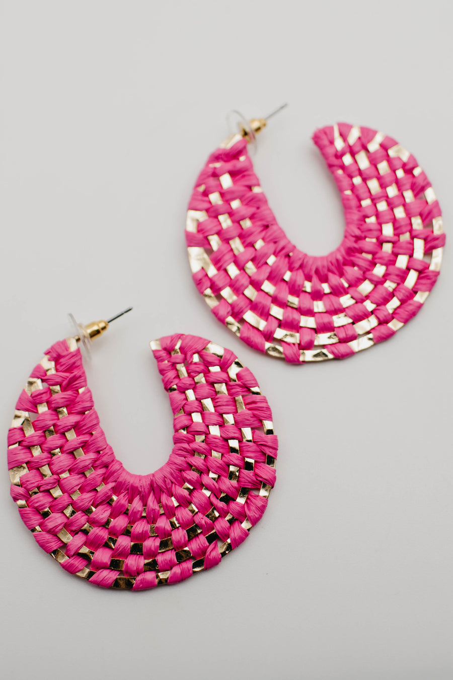 The Gertie Woven Rattan Hoop Earring