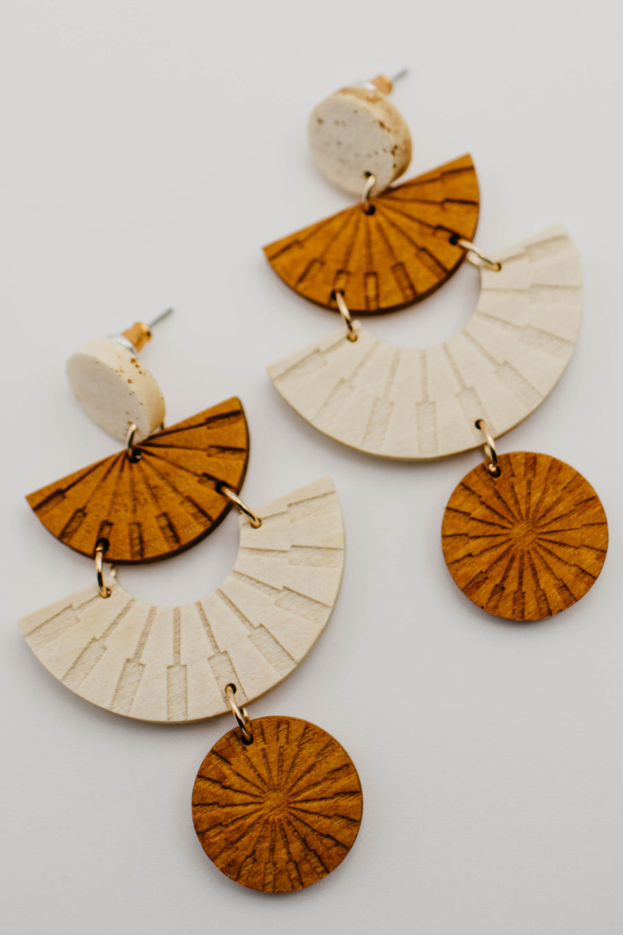 The Aubrie Geo Wood Earring