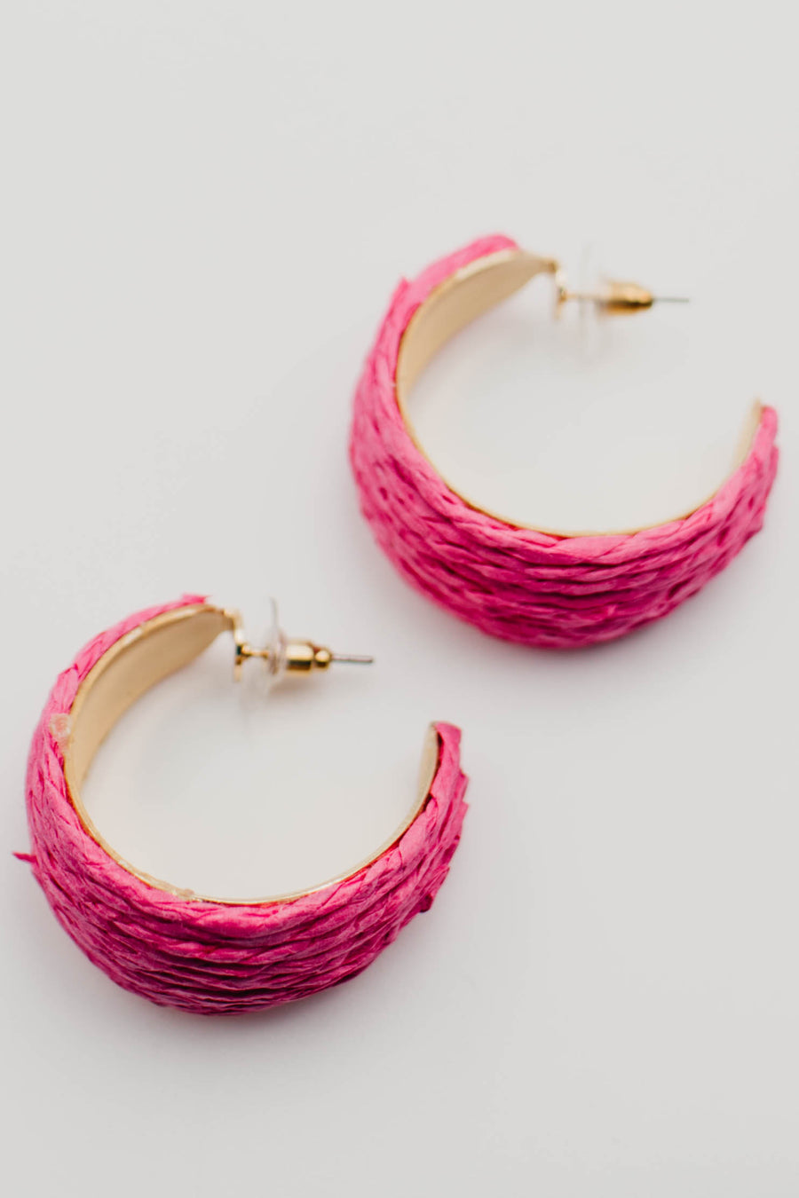 The Kassidy Raffia Hoop Earring