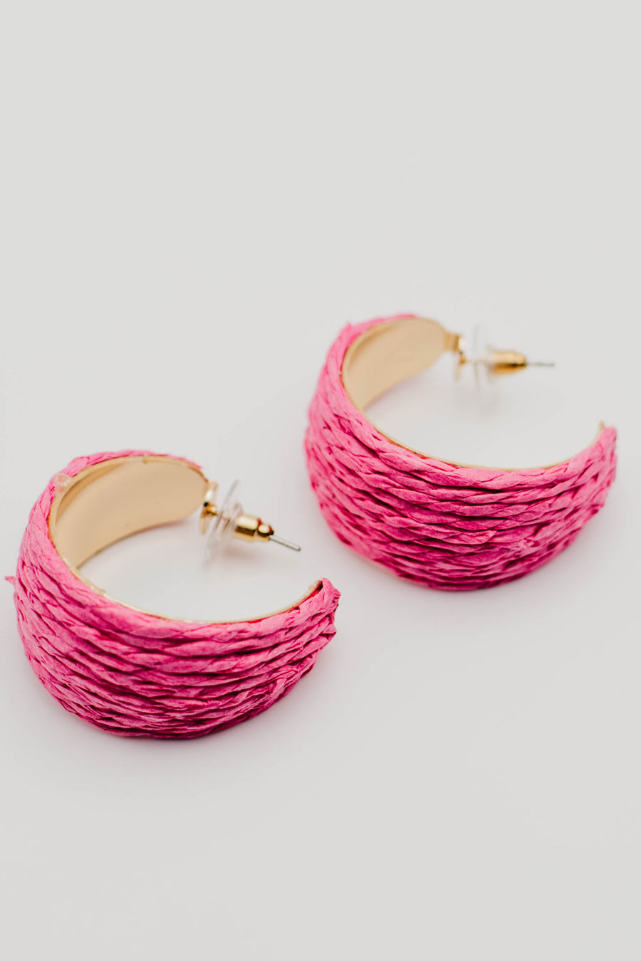 The Kassidy Raffia Hoop Earring