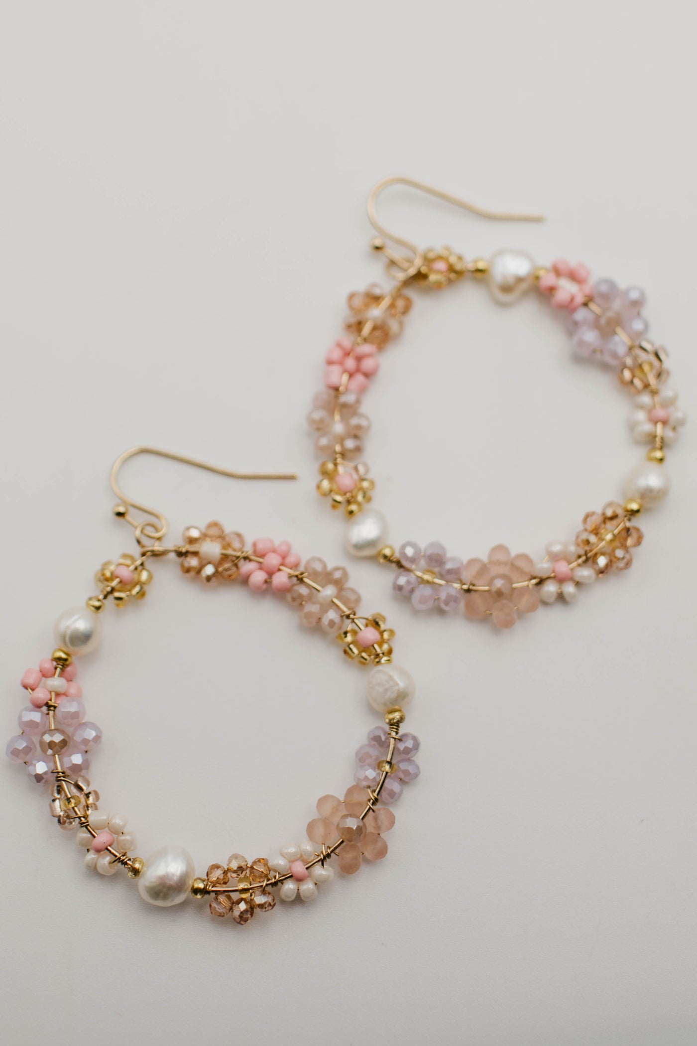The Izzie Floral Drop Hoop Earring