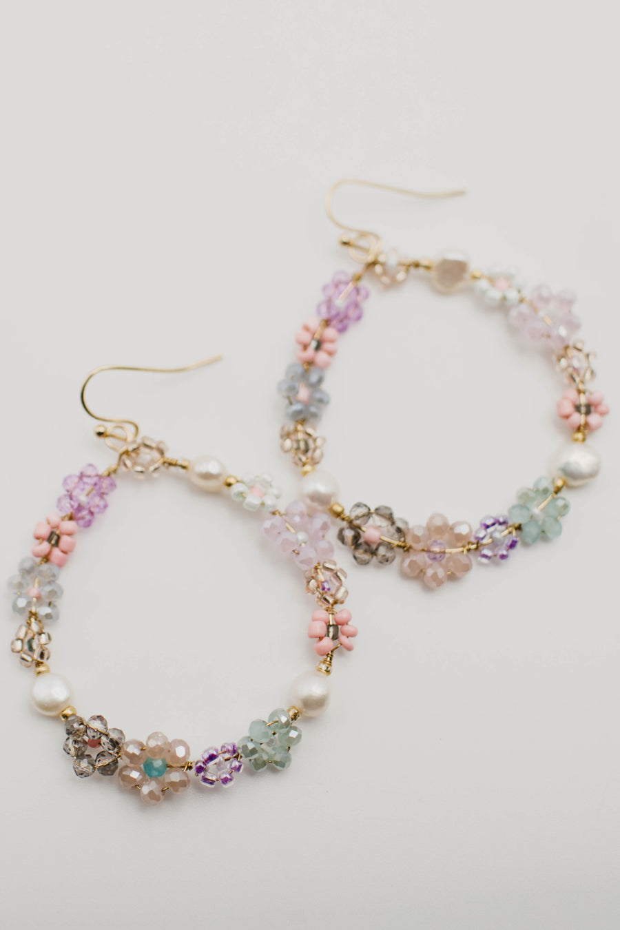 The Izzie Floral Drop Hoop Earring