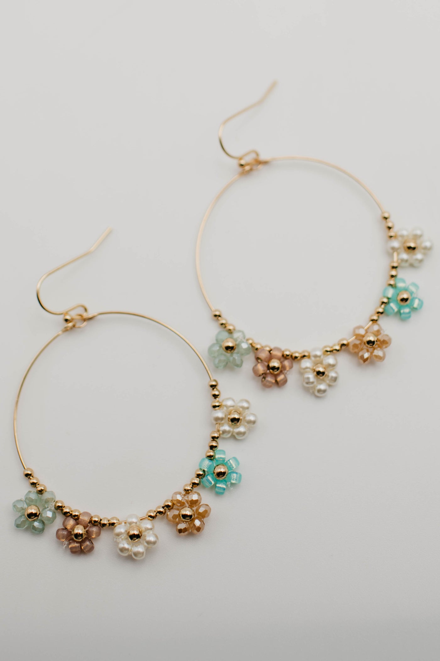 The Korine Floral Drop Hoop Earring