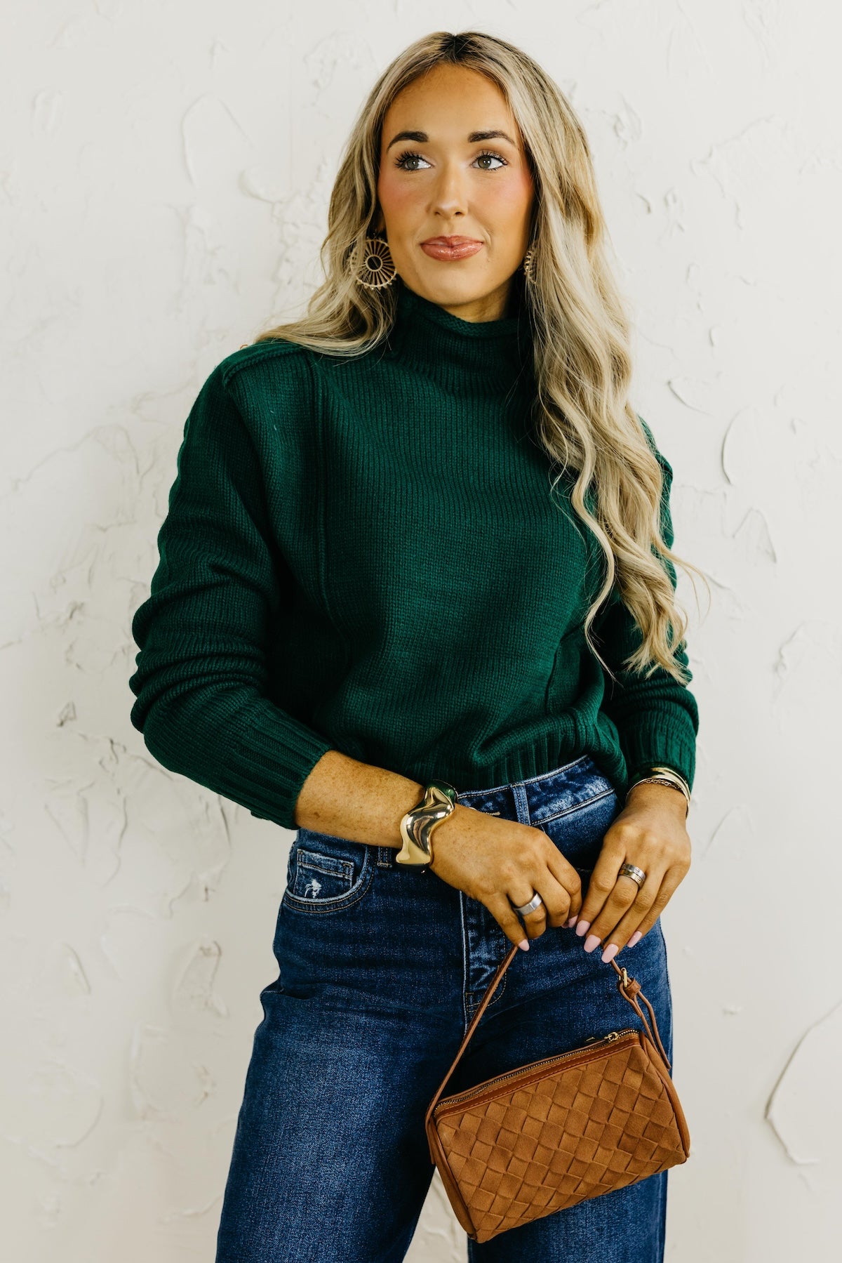 The Abby Reverse Seam High Neck Sweater