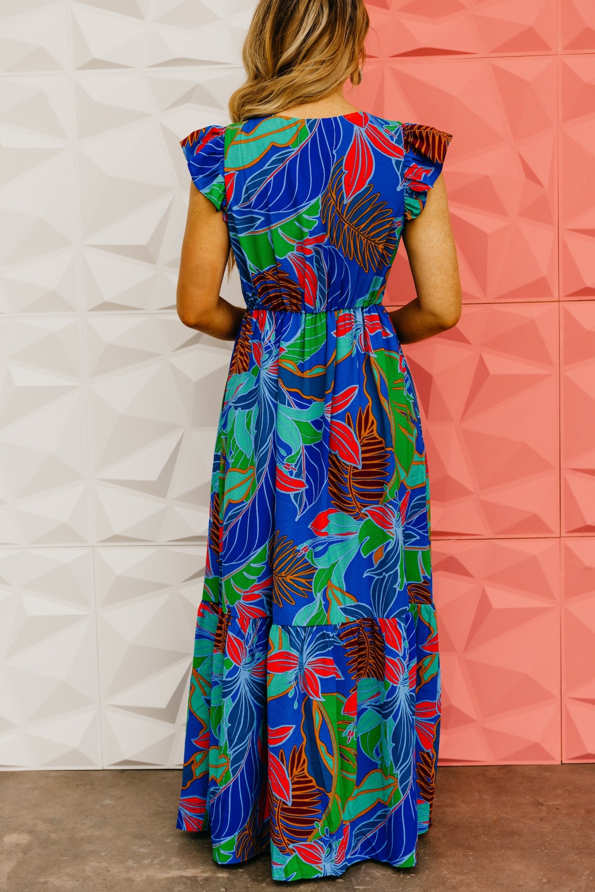 The Elsie Flutter Sleeve Maxi Dress