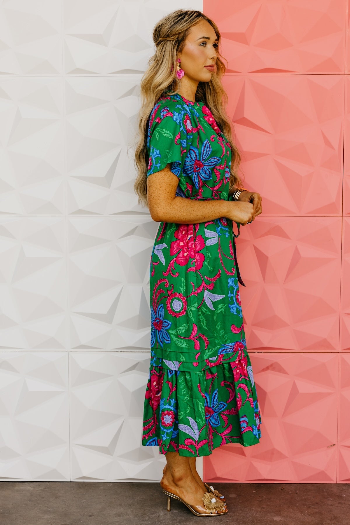 The Marcos Floral Pleated Midi Dress