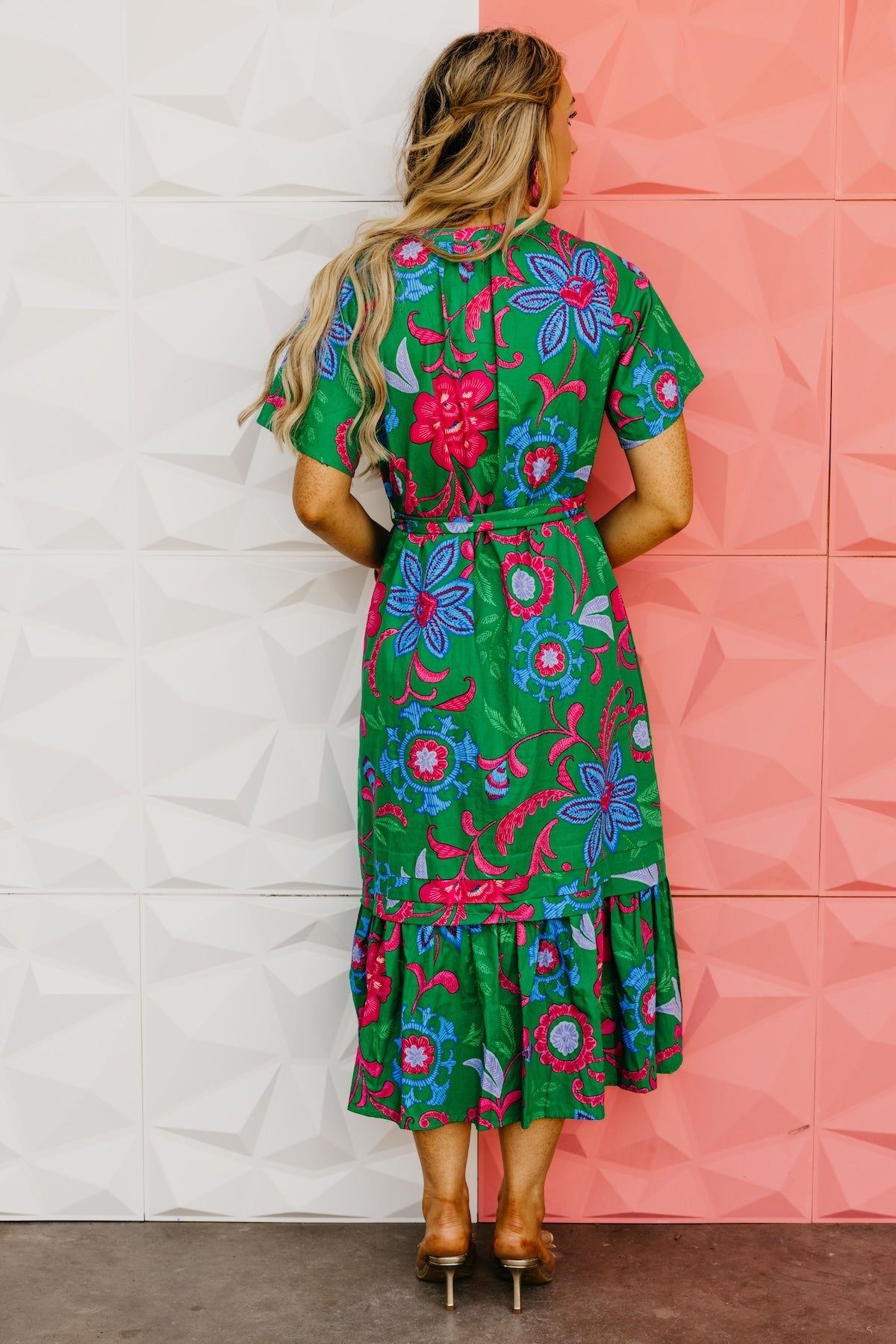 The Marcos Floral Pleated Midi Dress