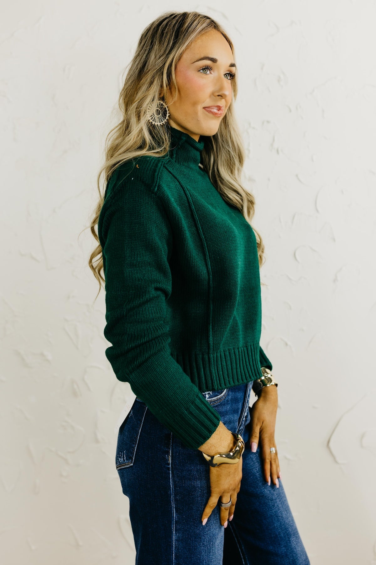 The Abby Reverse Seam High Neck Sweater