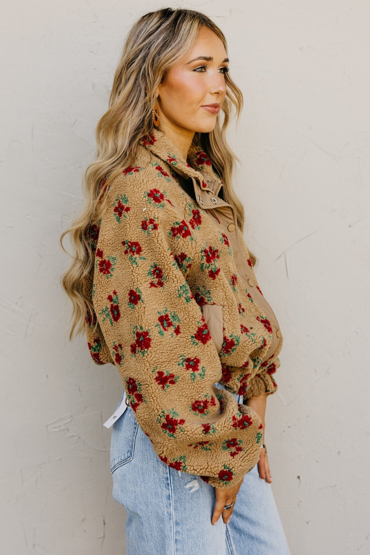 The Melba Floral Print Sherpa Jacket