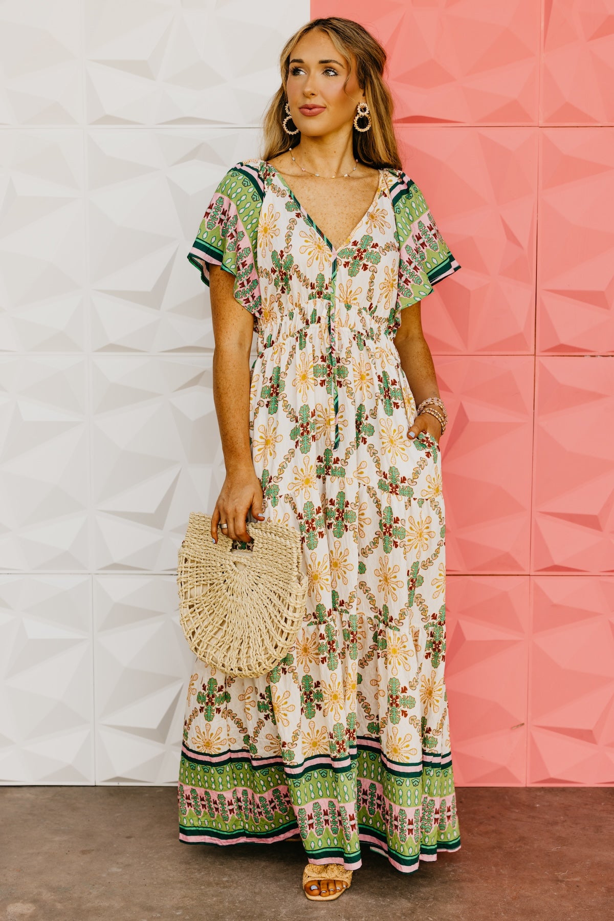 The Dennis Flutter Sleeve Maxi Dress
