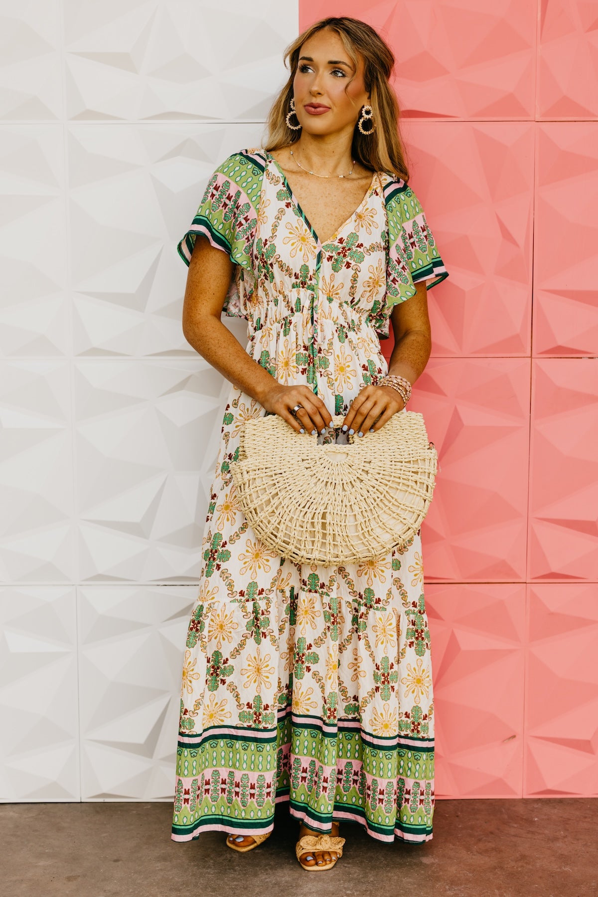 The Dennis Flutter Sleeve Maxi Dress