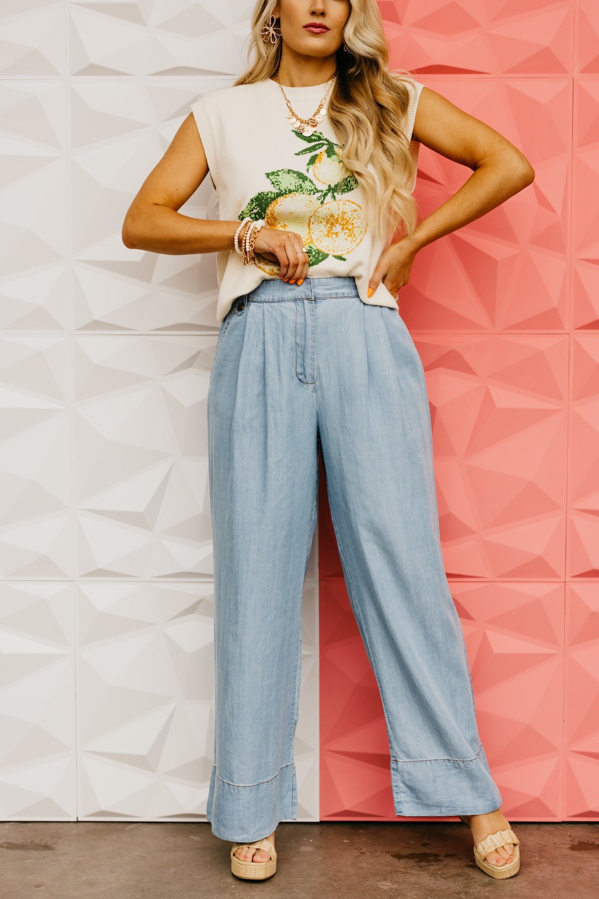 The Peter Pleated Chambray Pants