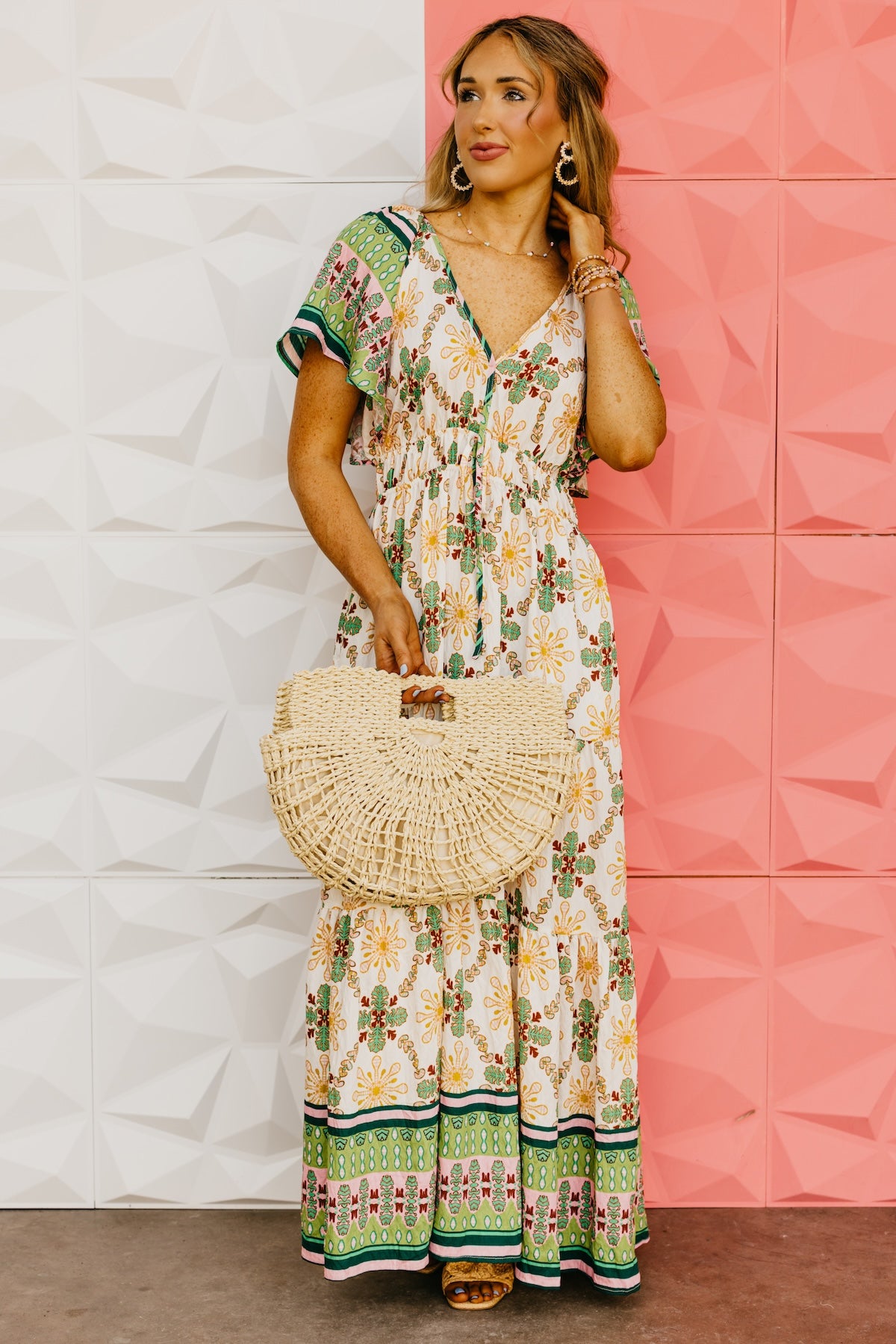 The Dennis Flutter Sleeve Maxi Dress