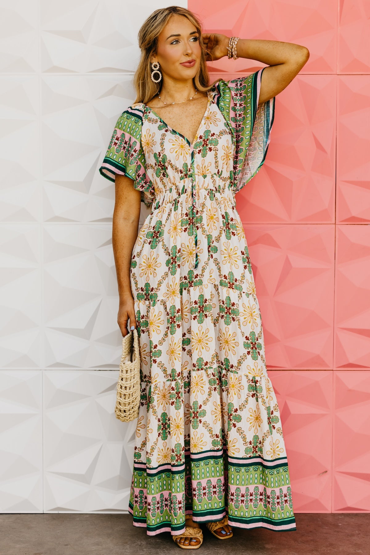 The Dennis Flutter Sleeve Maxi Dress