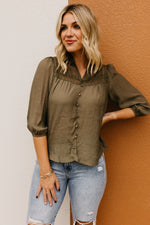 The Titus Split Neck Eyelet Top