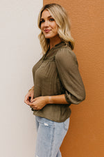 The Titus Split Neck Eyelet Top