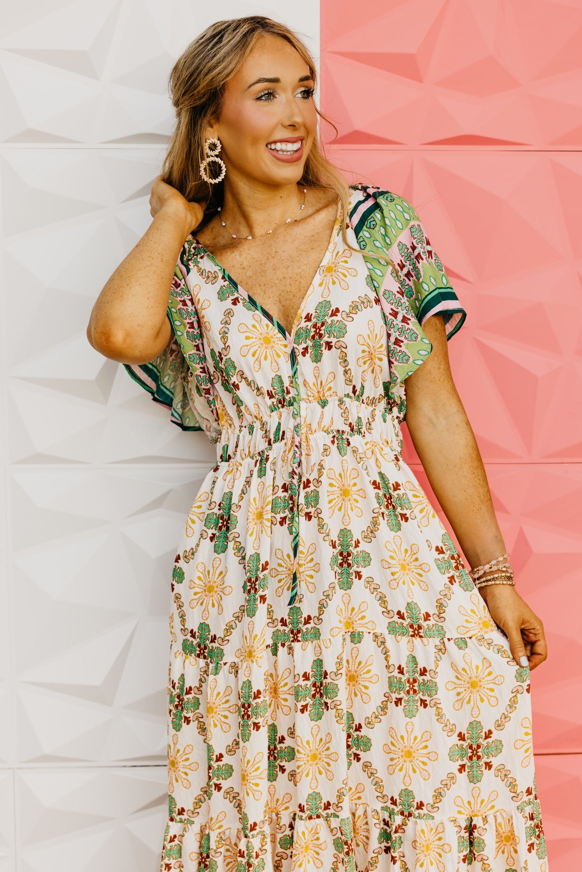 The Dennis Flutter Sleeve Maxi Dress