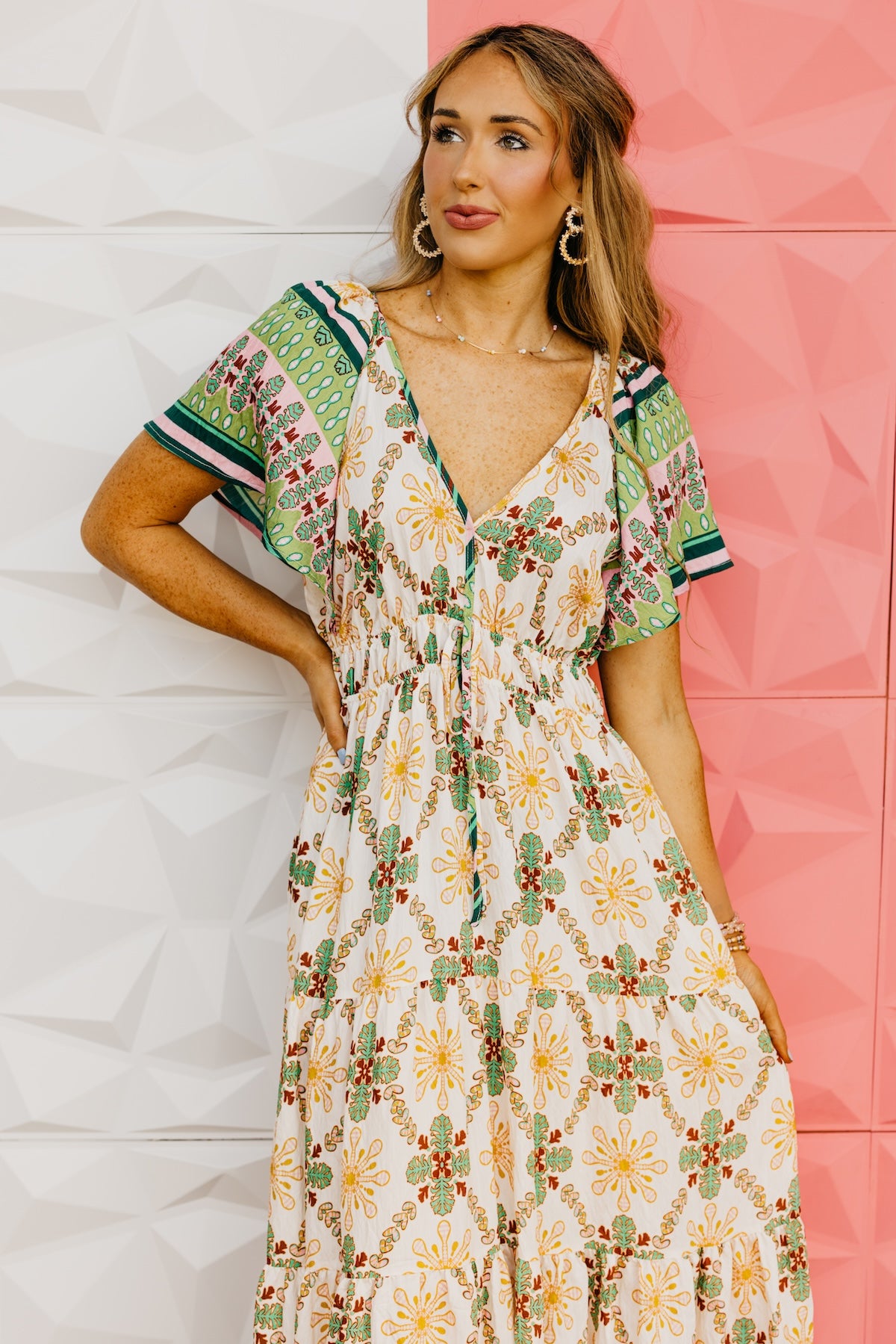 The Dennis Flutter Sleeve Maxi Dress
