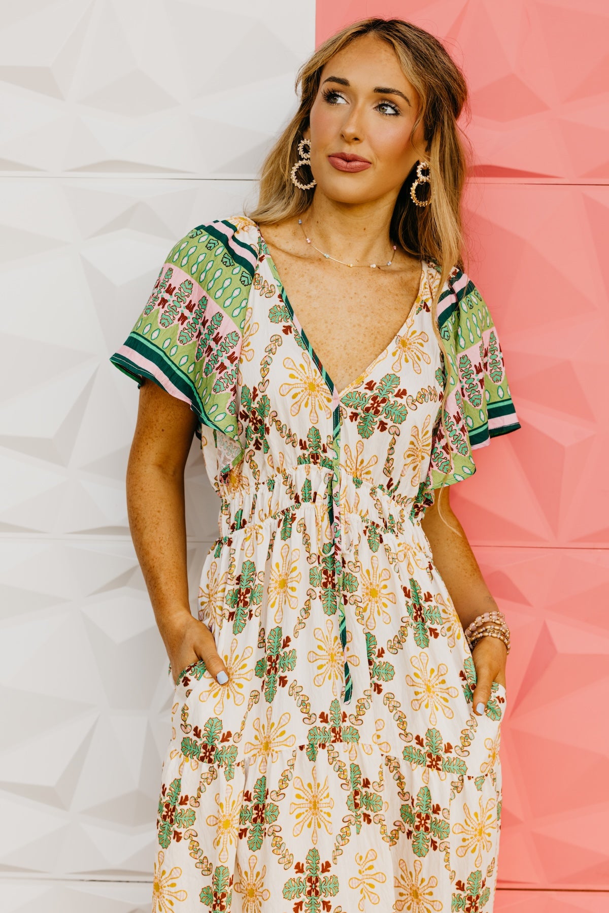 The Dennis Flutter Sleeve Maxi Dress