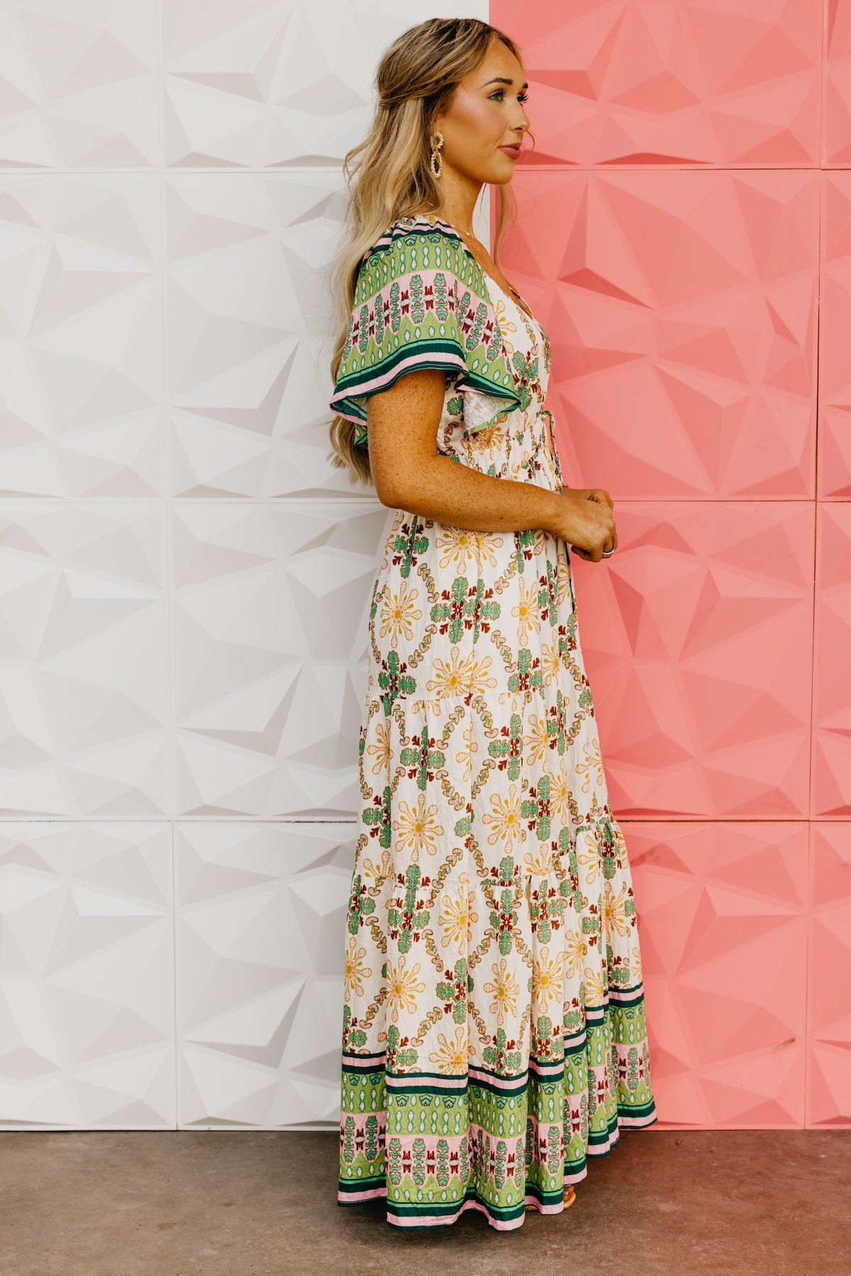 The Dennis Flutter Sleeve Maxi Dress