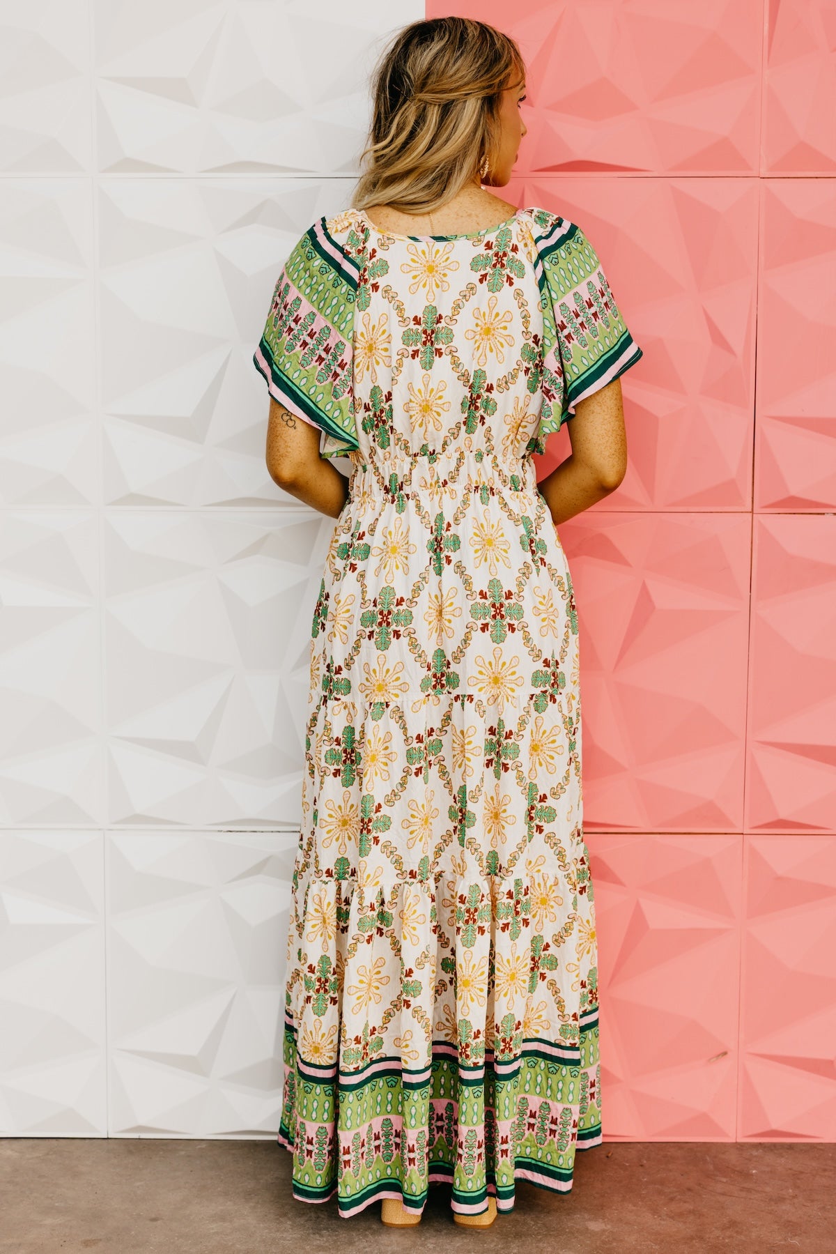 The Dennis Flutter Sleeve Maxi Dress