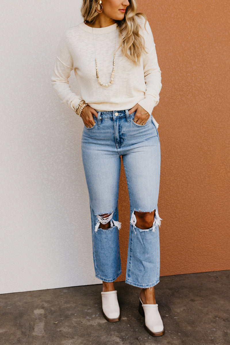 Vervet Denim | The Jodie Busted Knee Jeans