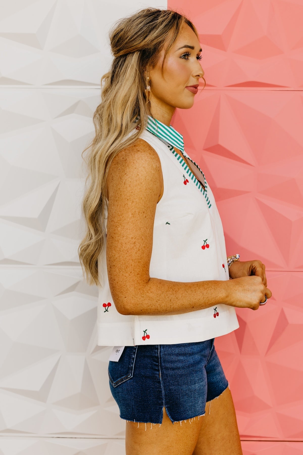 The Marvin Embroidered Cherry Top