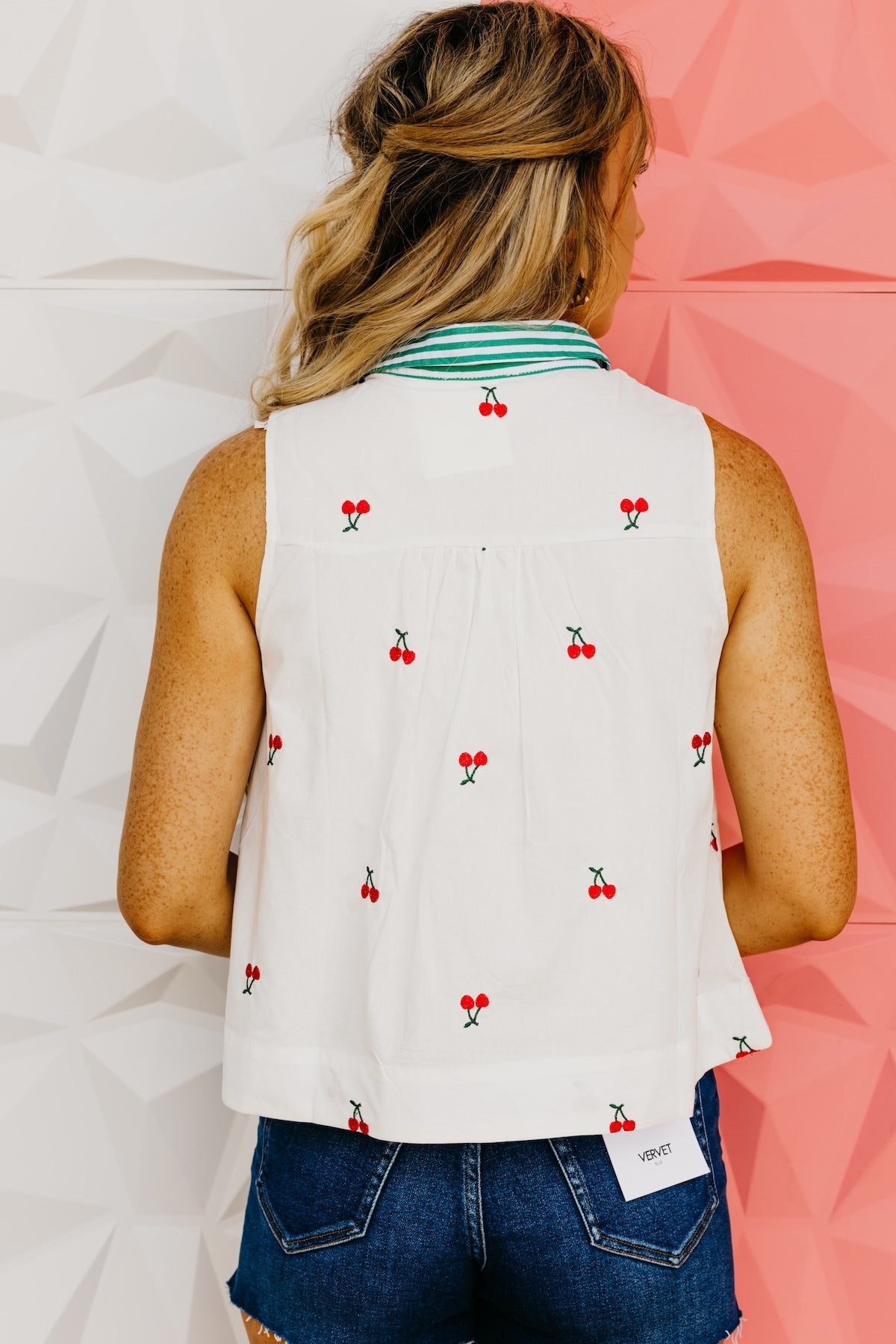 The Marvin Embroidered Cherry Top