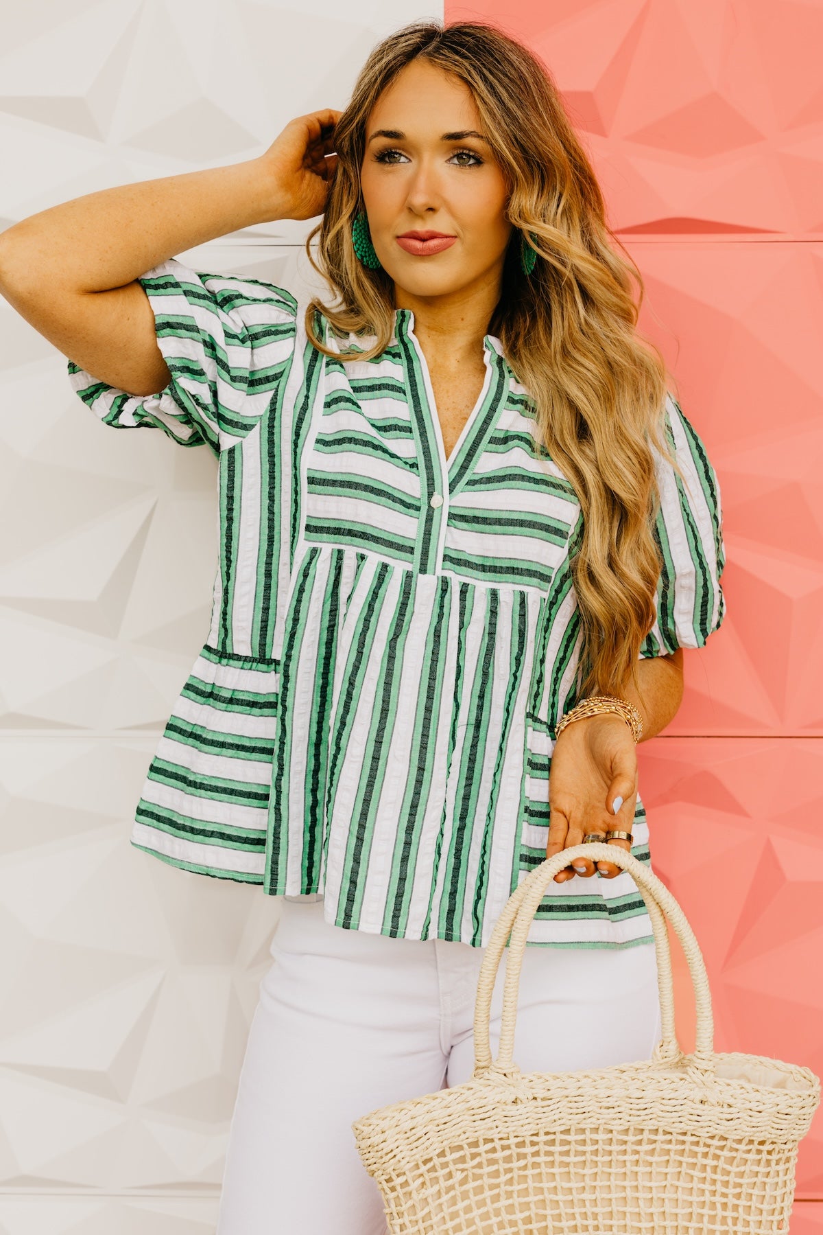 The Sullivan Puff Sleeve Striped Top