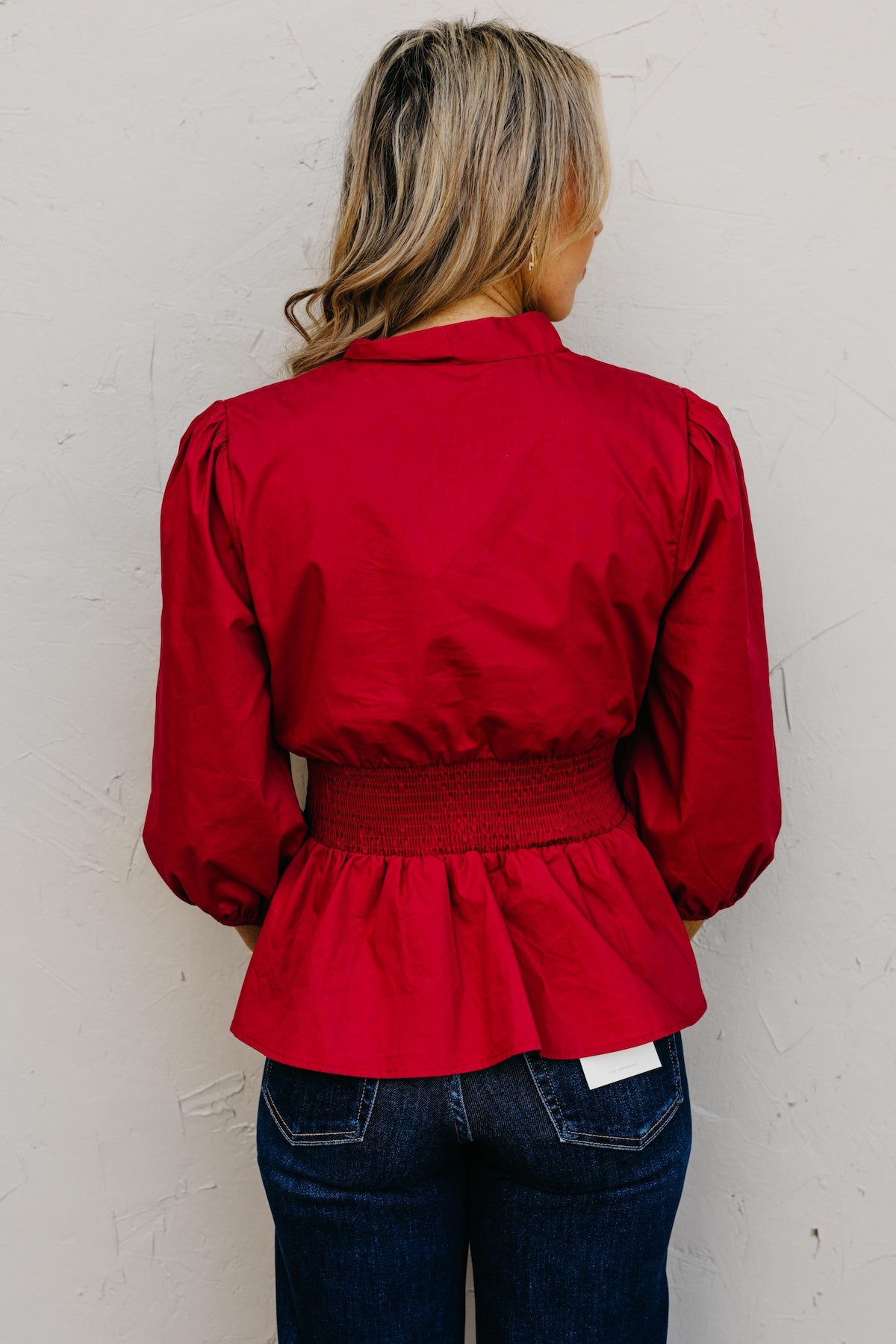 The Keyla Smocked Zip Top