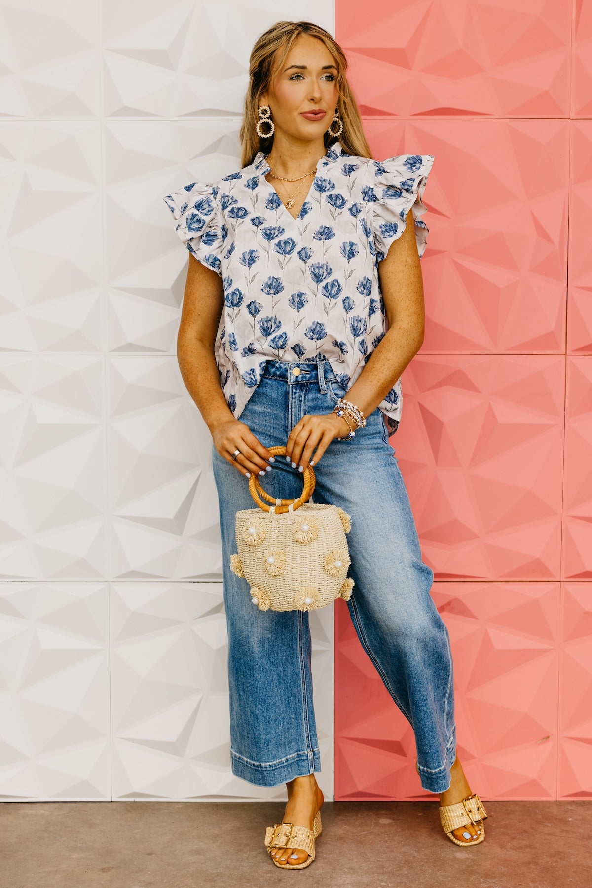 The Mauricio Ruffle Sleeve Floral Top