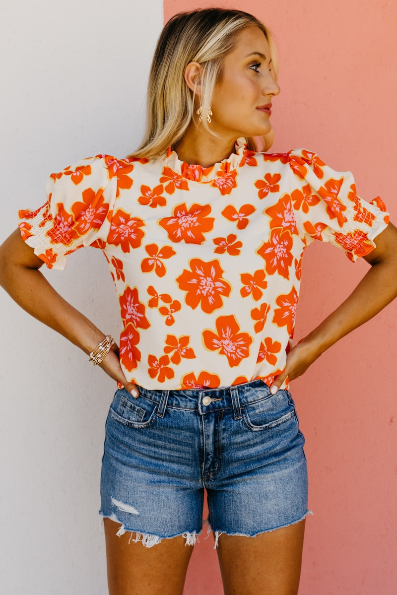 The Astrid Ruffle Sleeve Crepon Top