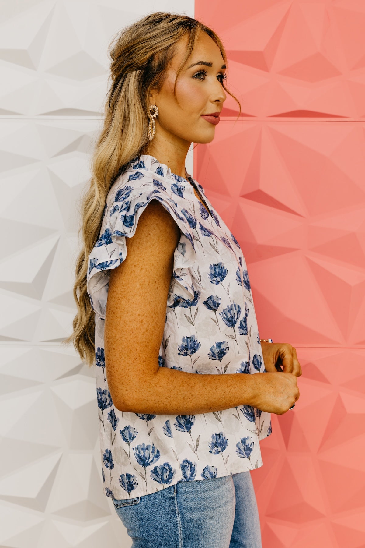 The Mauricio Ruffle Sleeve Floral Top