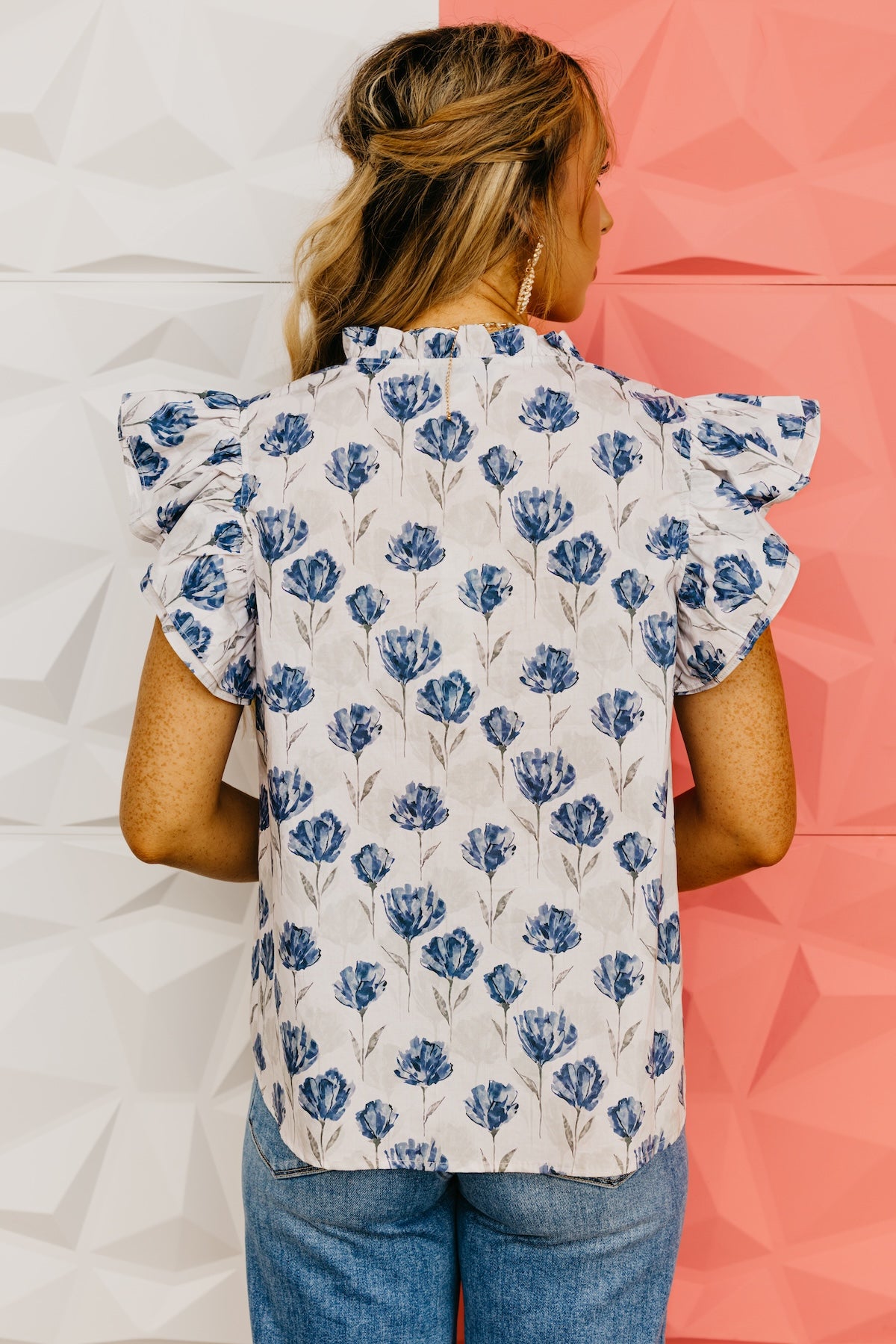 The Mauricio Ruffle Sleeve Floral Top