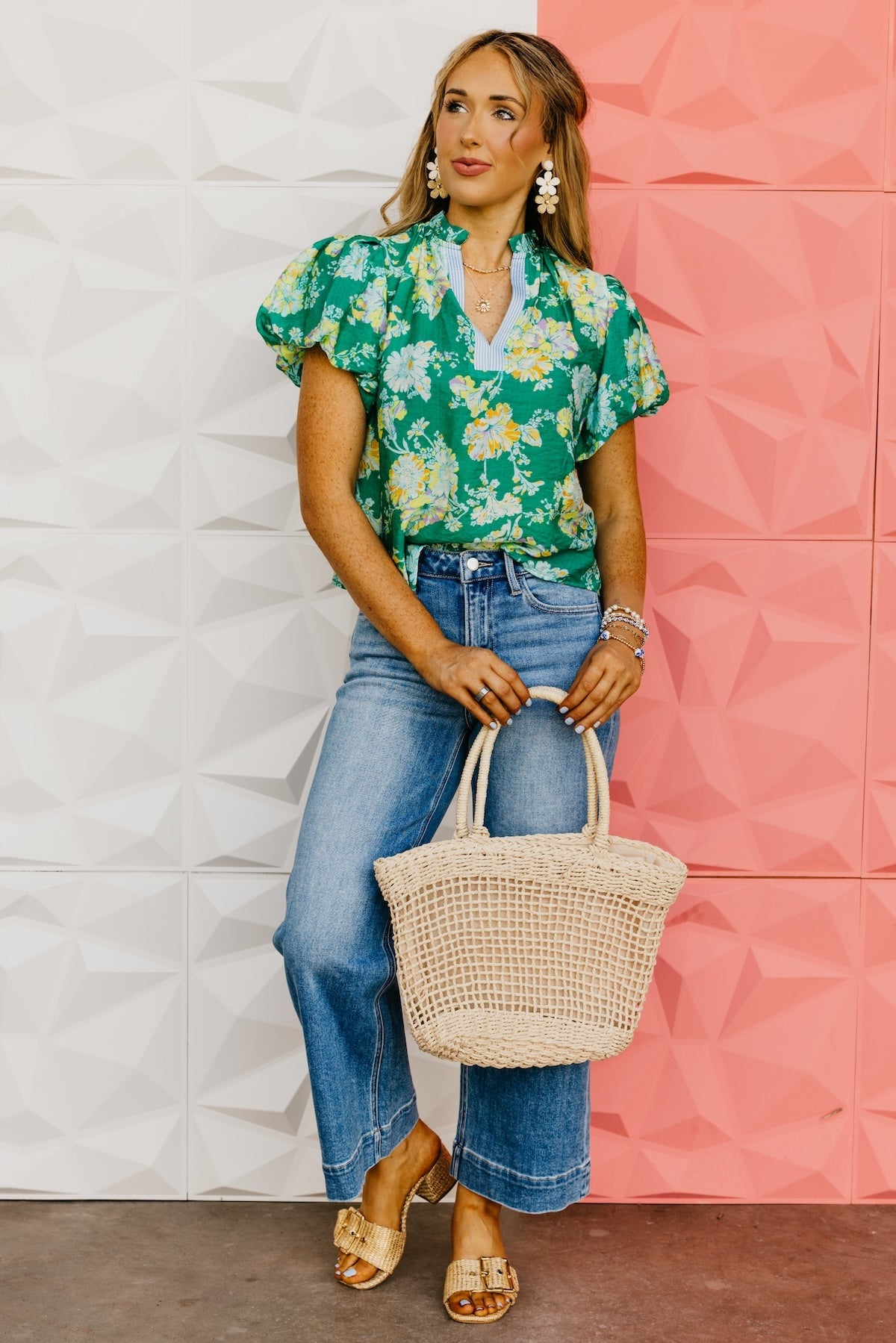 The Tony Floral V Neck Top