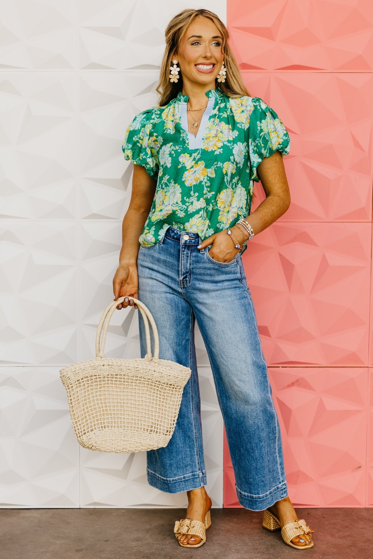 The Tony Floral V Neck Top