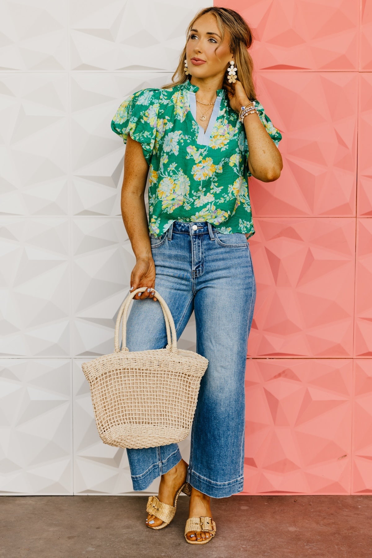 The Tony Floral V Neck Top