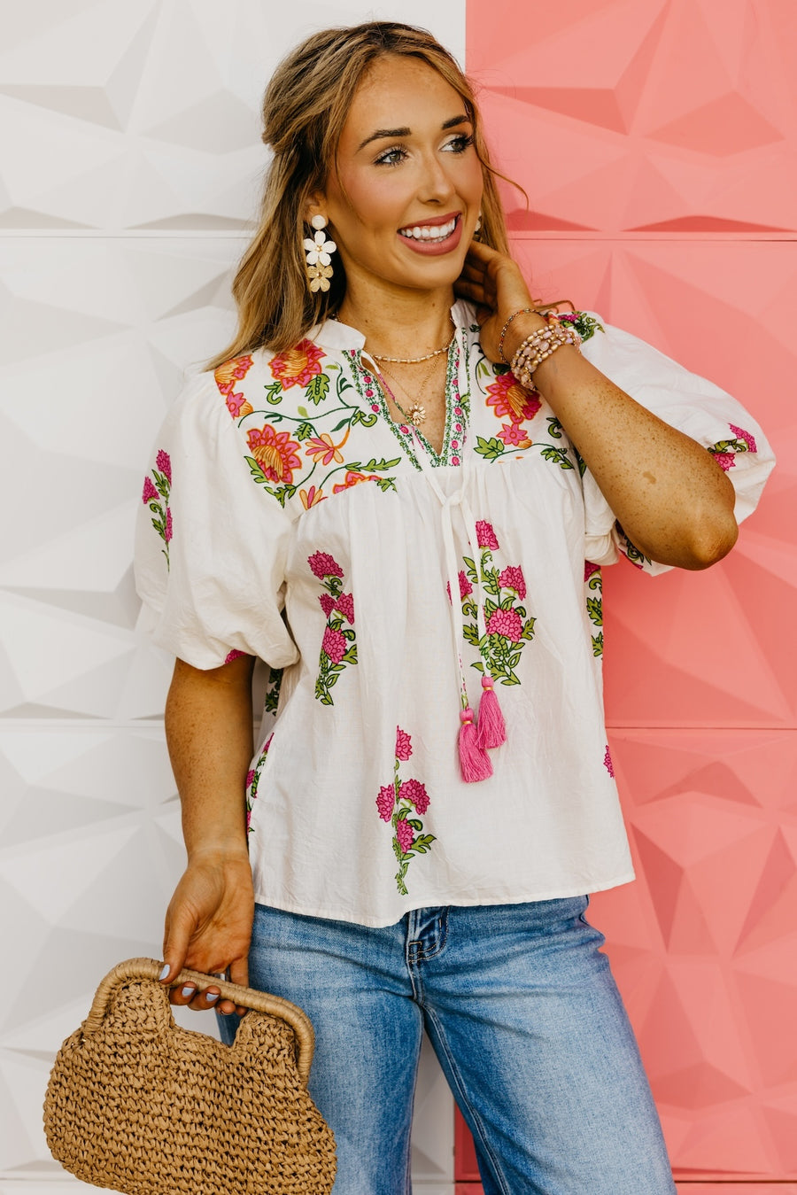 The Aviana Puff Sleeve Floral Top