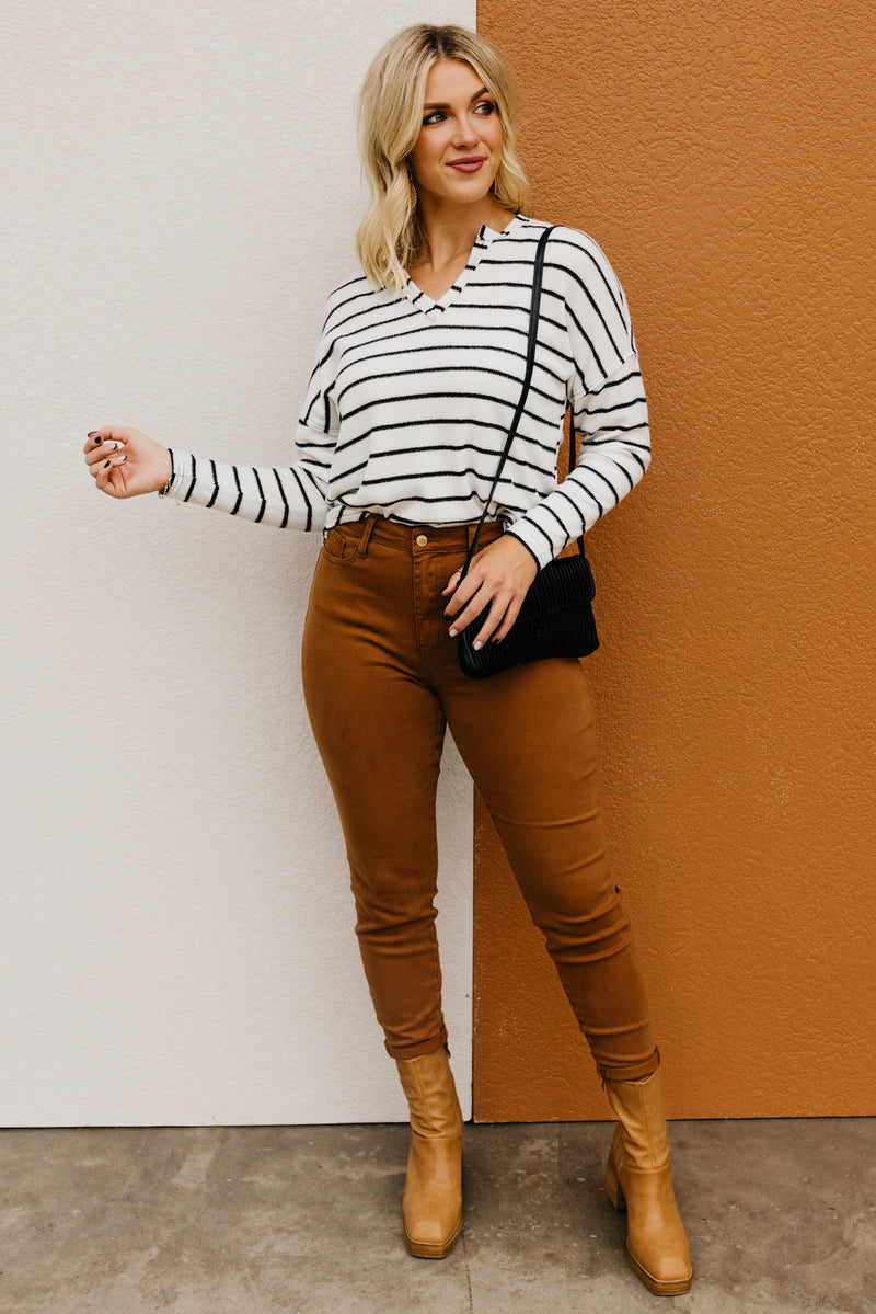 The Alessandro Raglan Striped Knit Top