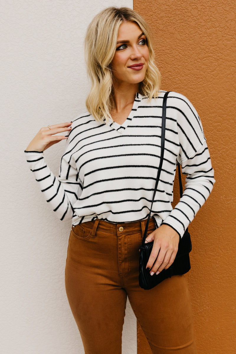 The Alessandro Raglan Striped Knit Top