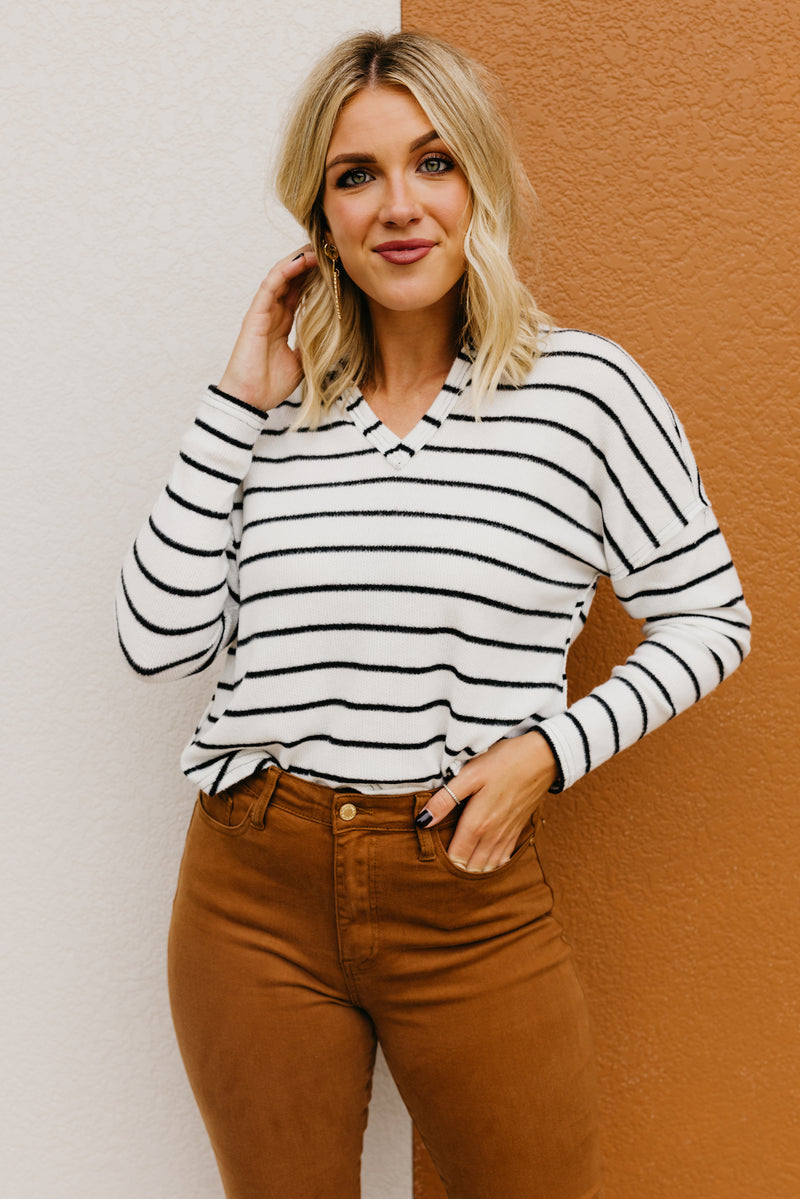 The Alessandro Raglan Striped Knit Top