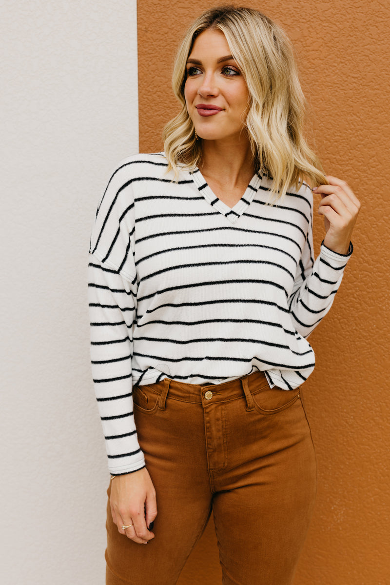 The Alessandro Raglan Striped Knit Top