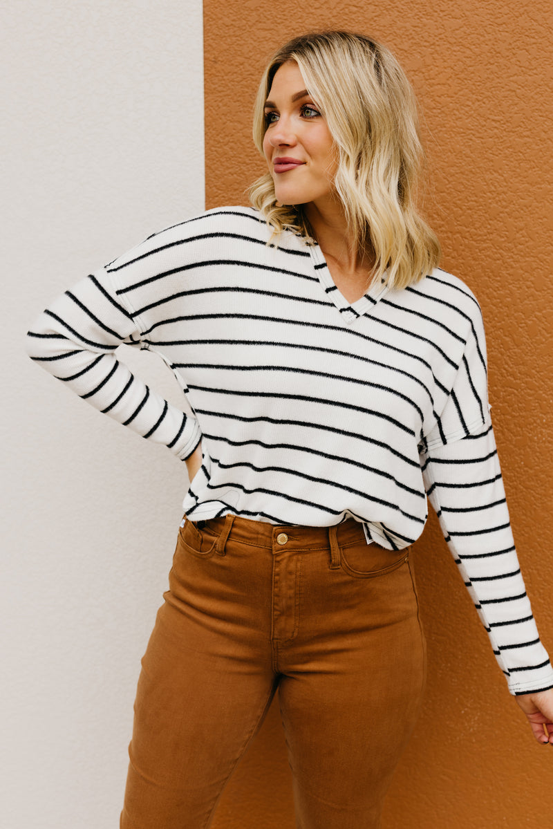 The Alessandro Raglan Striped Knit Top