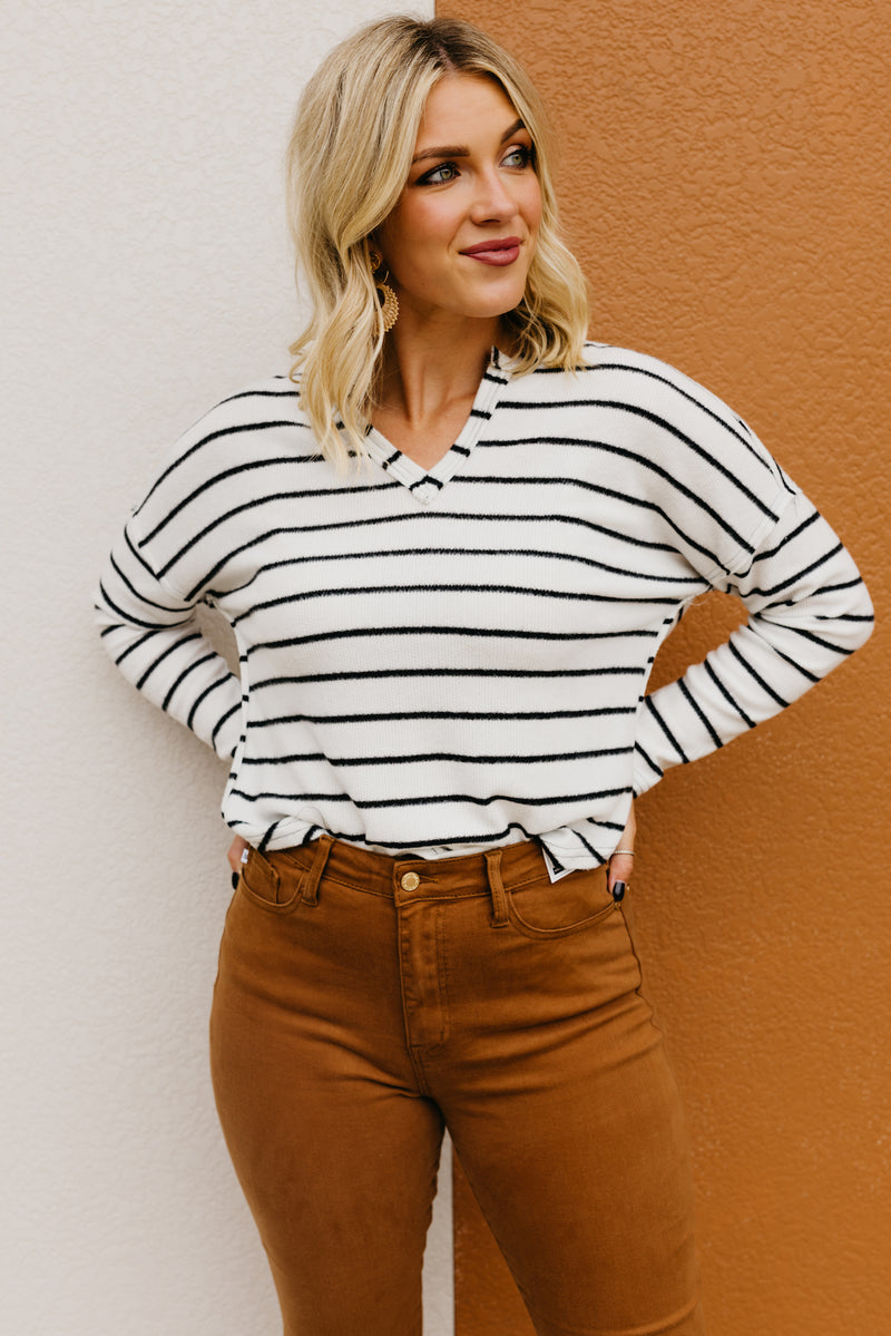 The Alessandro Raglan Striped Knit Top